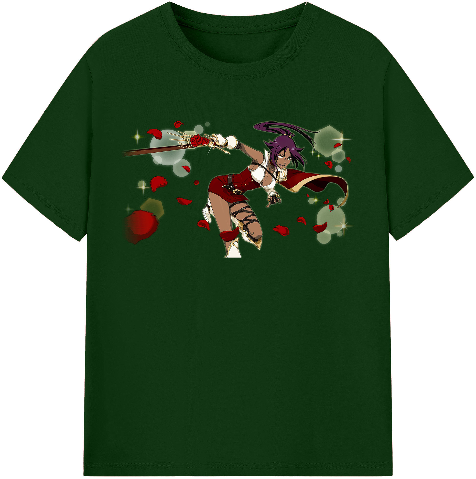 （画像用） ブリーチ 四楓院 夜一（しほういん よるいち） BLEACH Shihouin Yoruichi 綿100％半袖Tシャツ（フロントプリント）